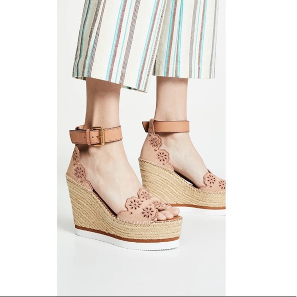 See by Chloe Glyn Wedge Espadrilles Size 6